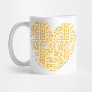 Yellow Rick Astley Rickroll QR Code Heart Art Mug